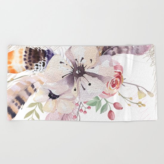 Flowers bouquet #30 Beach Towel