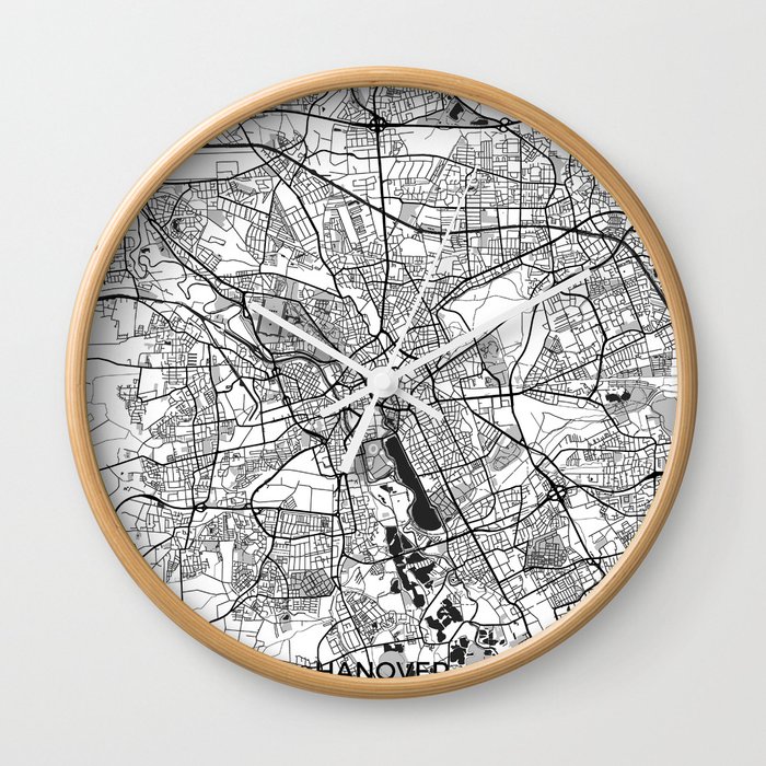 Hanover Map Gray Wall Clock