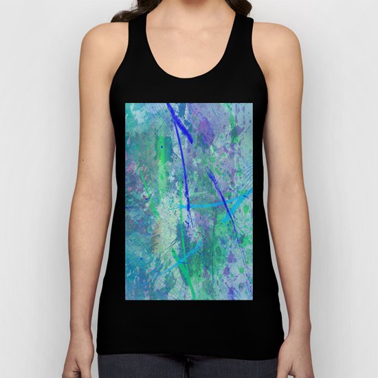 Aquatic Abstract - Blue and Green Unisex Tank Top