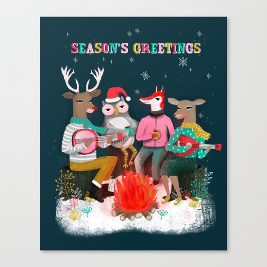 Fireside Christmas by Andrea Lauren Canvas Print