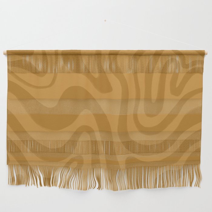 Mustard Yellow Liquid Swirl Pattern Wall Hanging