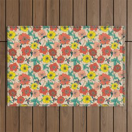 Potentillas and Daisies Outdoor Rug