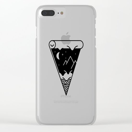 Slice of the melting night landscape Clear iPhone Case