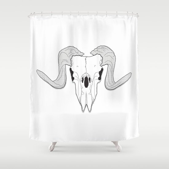 Ram Skull Shower Curtain