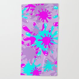 Slime in Lavender, Pink & Blue Beach Towel