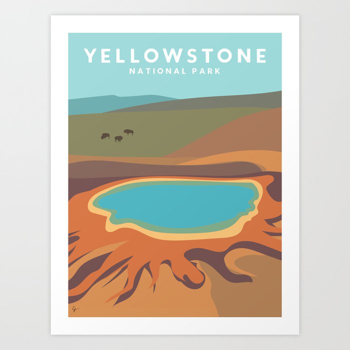 Yellowstone National Park, Wyoming Travel Poster Art Print