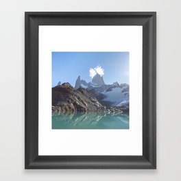 Argentina Photography - Laguna De Los Tres Under The Blue Sky Framed Art Print