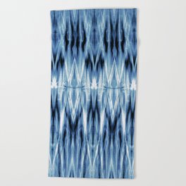 Blue Satin Shibori Argyle Beach Towel