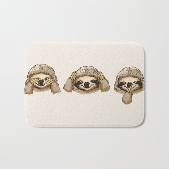 No Evil Sloth Bath Mat