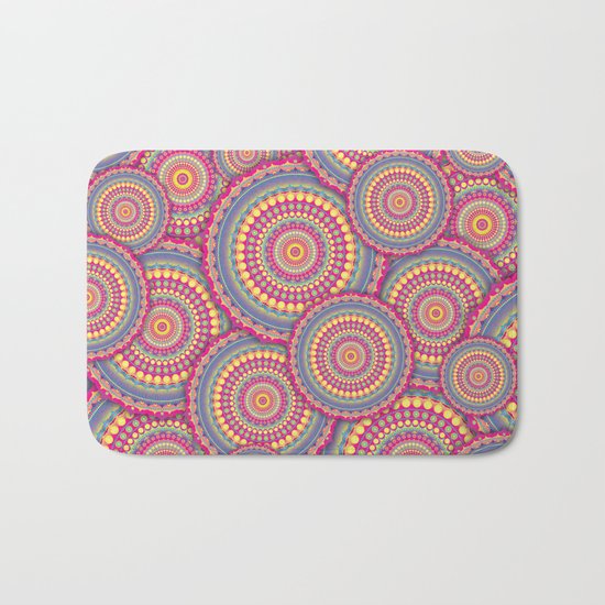 Pink Mandala Hippie Pattern Bath Mat