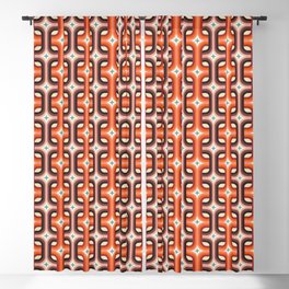 Mid century squares pattern brown and blush  Blackout Curtain
