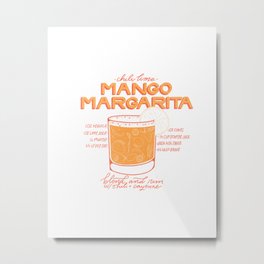 Mango Margarita Metal Print | Graphic Design, Mixology, Graphicdesign, Cocktails, Bridal Party, Bartending, Illustration, Mixed Drink, Cocktail Party, Bar 