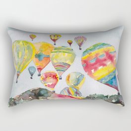 Hot air balloons flying Rectangular Pillow