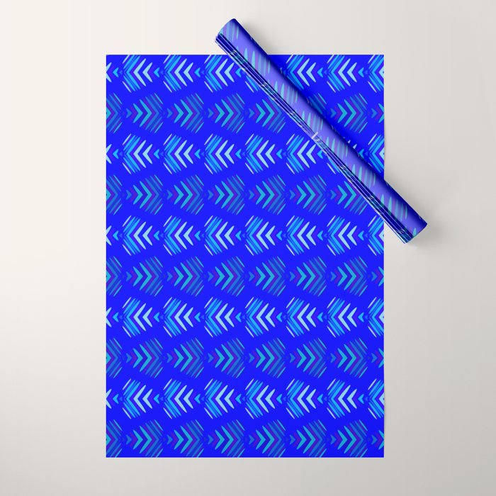 Pattern of intersecting hearts and stripes on a blue background