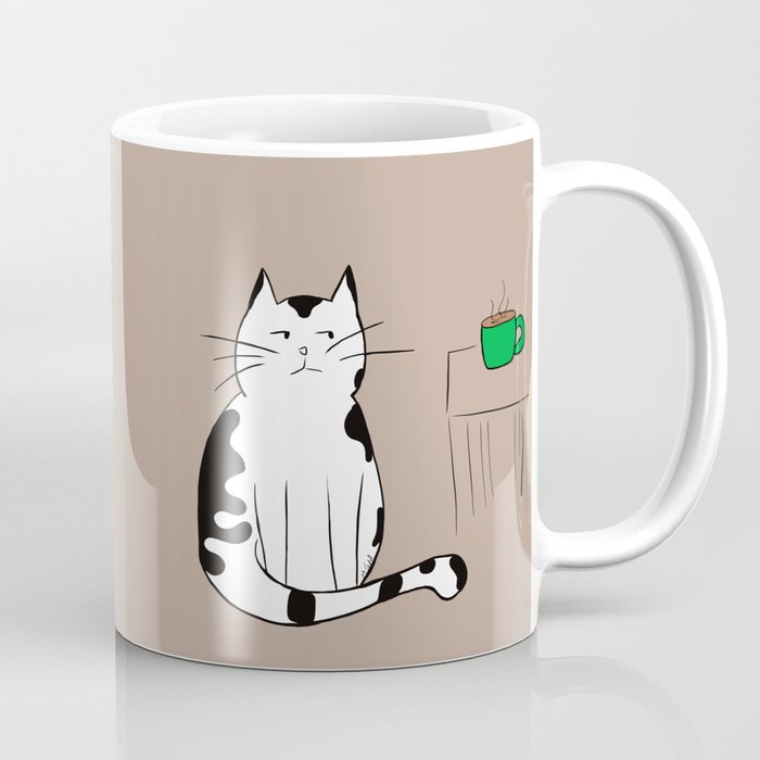 Java the Coffee Cat Coffee Mug | Drawing, Digital, Cat, Black-and-white, Cat-and-coffee, Coffee-meme, Java, Coffee, Kitty, Kitten