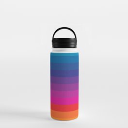  Classic 70s Vintage Style Retro Stripes - Funky Rainbow Water Bottle