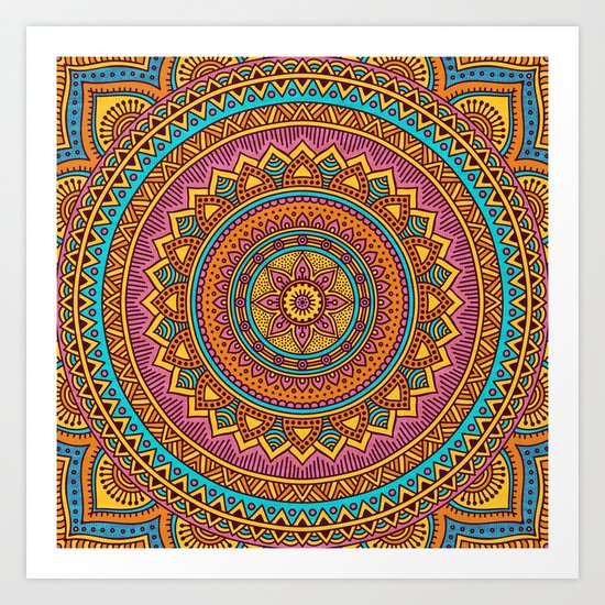 Hippie mandala 63 Art Print