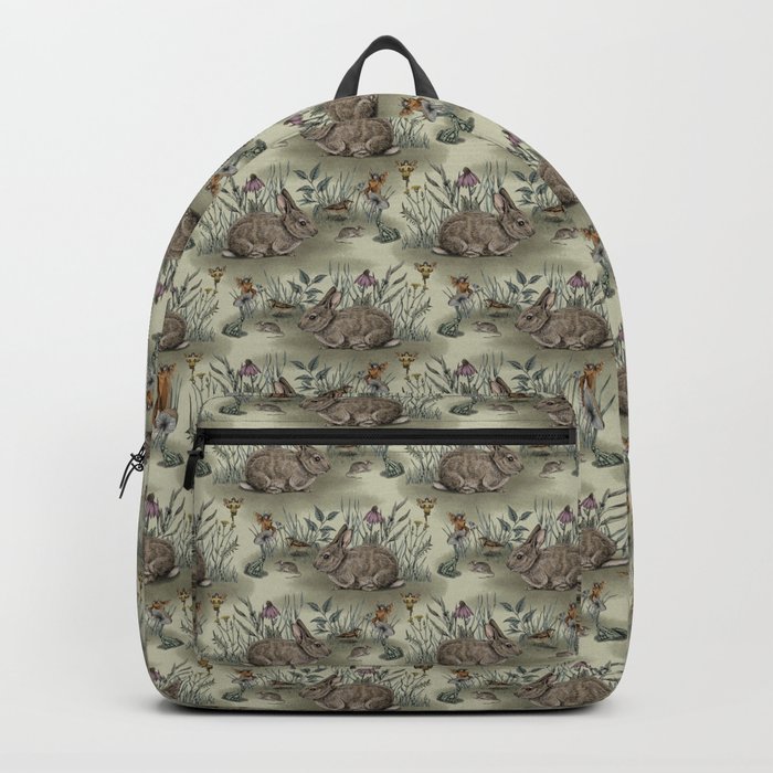 Woodland Fairies with Bunnies, Toads, Mice & Birds Backpack