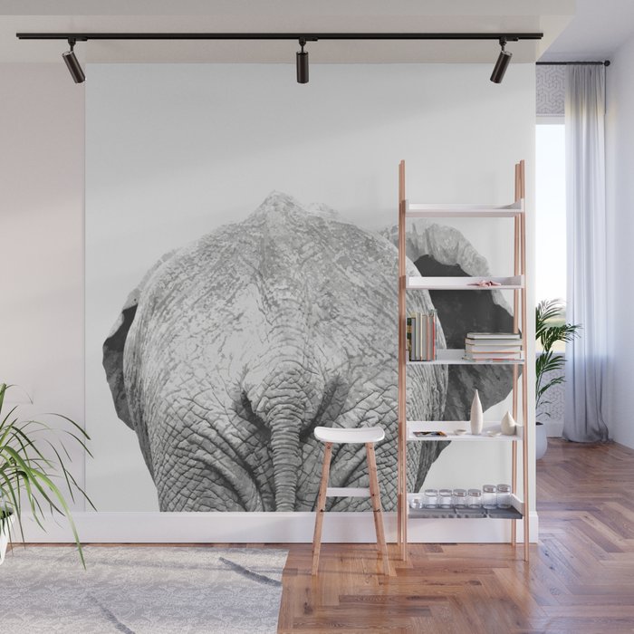 Black And White Elephant Animal Jungle Wall Mural By Alemi Society6 A animal approaches a pool to drink, surrounded by palm trees and rich jungle foliage, creating a unique black & white tropical wall mural perfect for a feature wall in a bedroom or living room. black and white elephant animal jungle wall mural by alemi