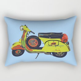 vespa scooter blue Yellow red Rectangular Pillow