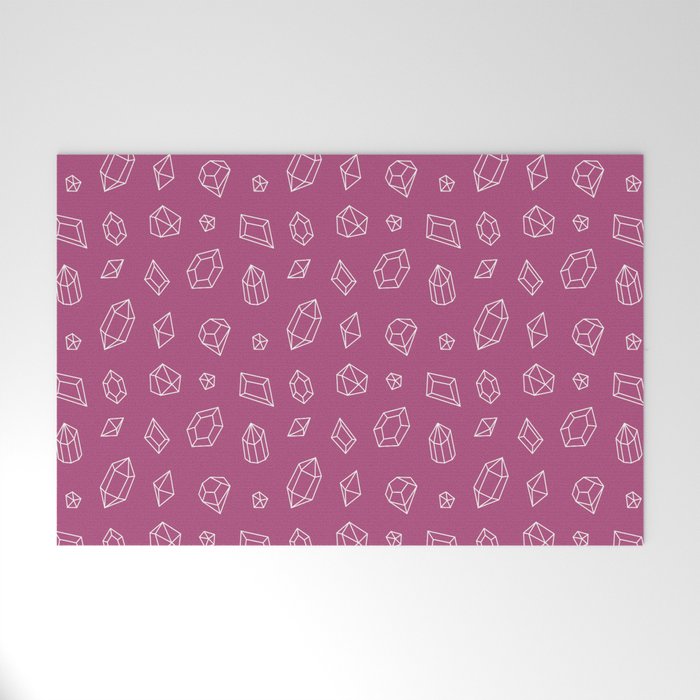 Magenta and White Gems Pattern Welcome Mat