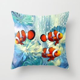 Clown Fish Dreamland Throw Pillow