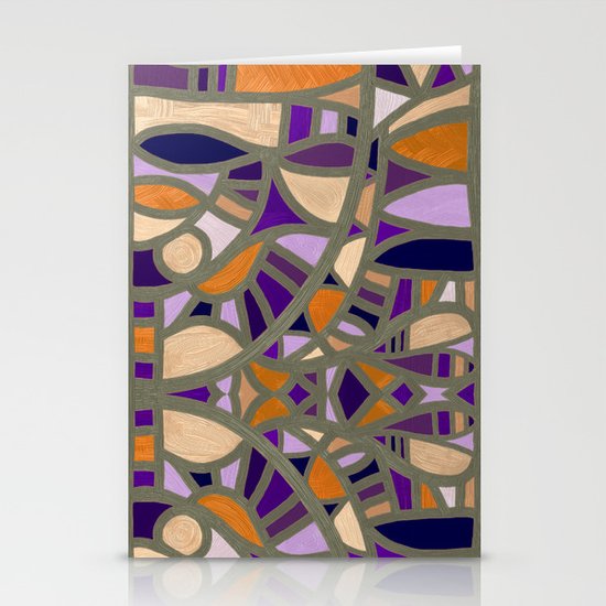 Gaudy Gaudi orange & purple Stationery Cards