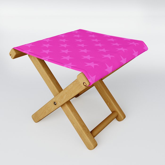 Pink stars pattern Folding Stool