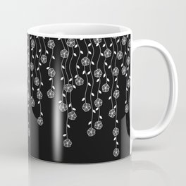 Hanging garden, floral design in black and white, nature print Coffee Mug