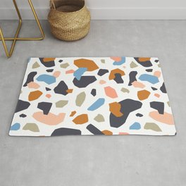Terrazzo flooring pattern with colorful marble rocks Area & Throw Rug