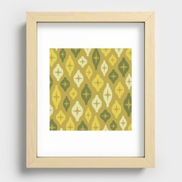 Floating Lanterns 635 Olive Green Yellow and Beige Recessed Framed Print