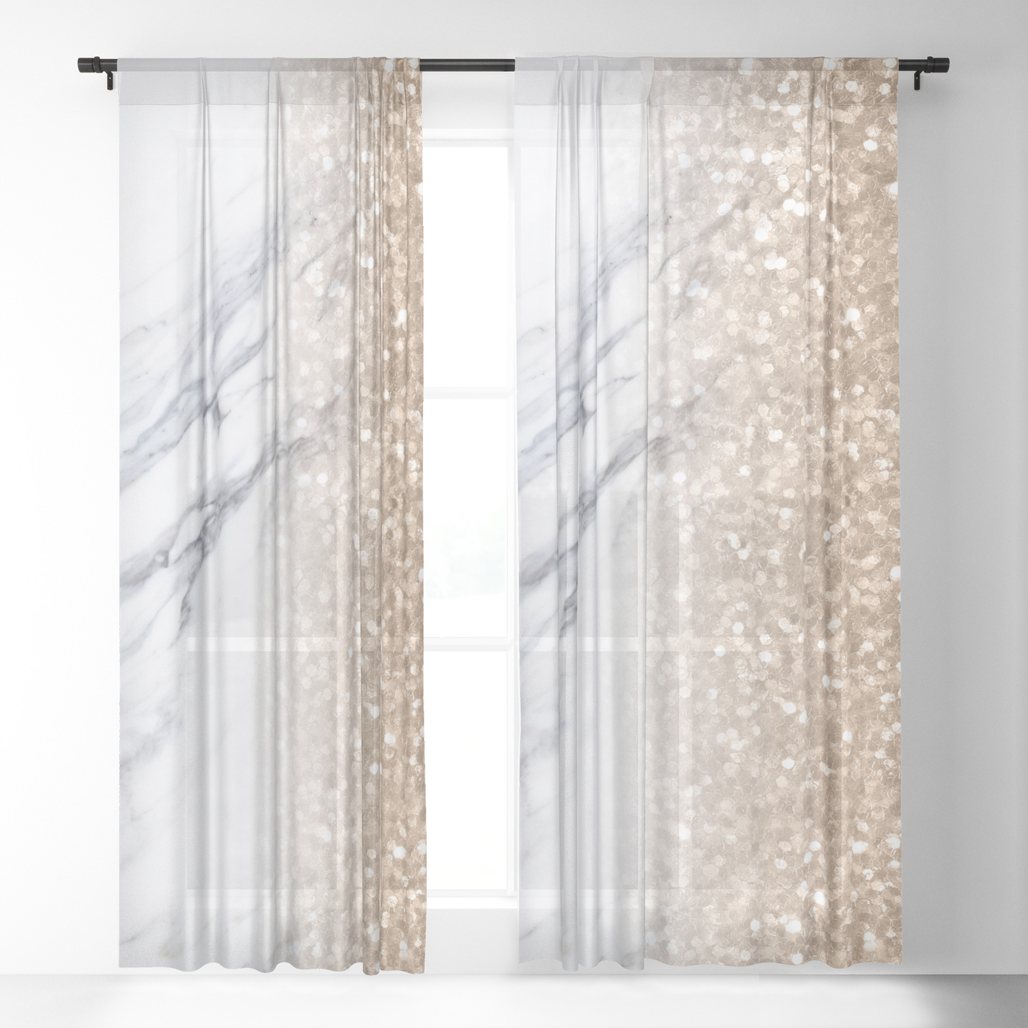 white and gold curtains blackout
