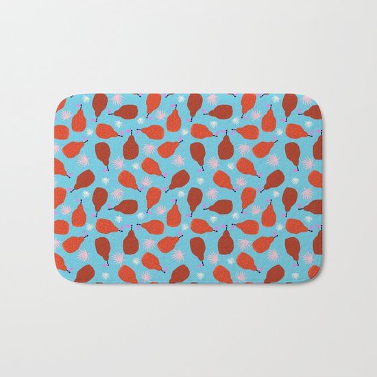 Legit - pears pattern print retro pattern throwback nature minimal modern abstract bright neon 80s Bath Mat