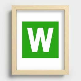 Letter W (White & Green) Recessed Framed Print