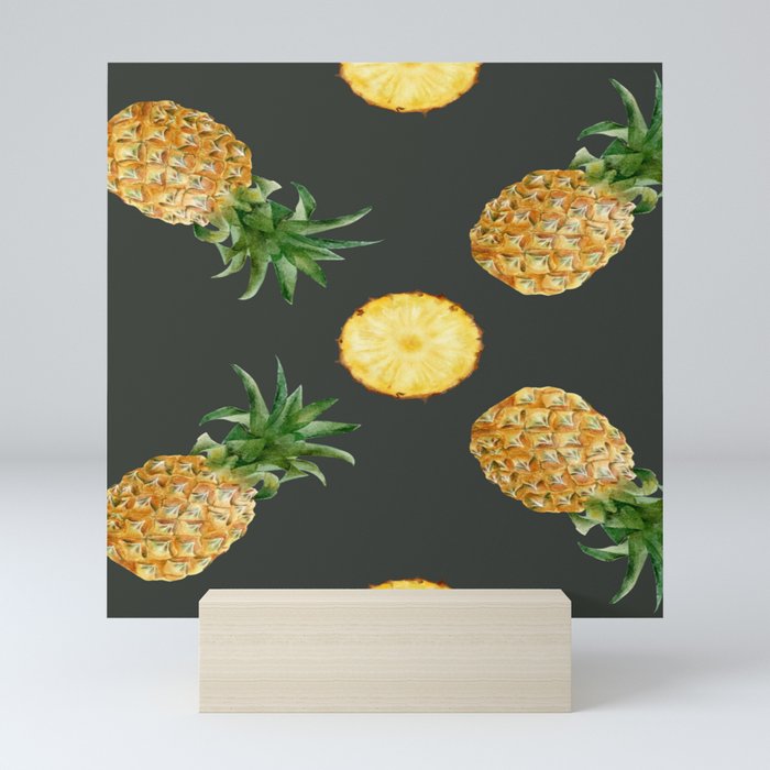 Trendy Summer Pattern with Pineapples Mini Art Print