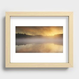 Misty Lake at Sunrise in Ireland Recessed Framed Print