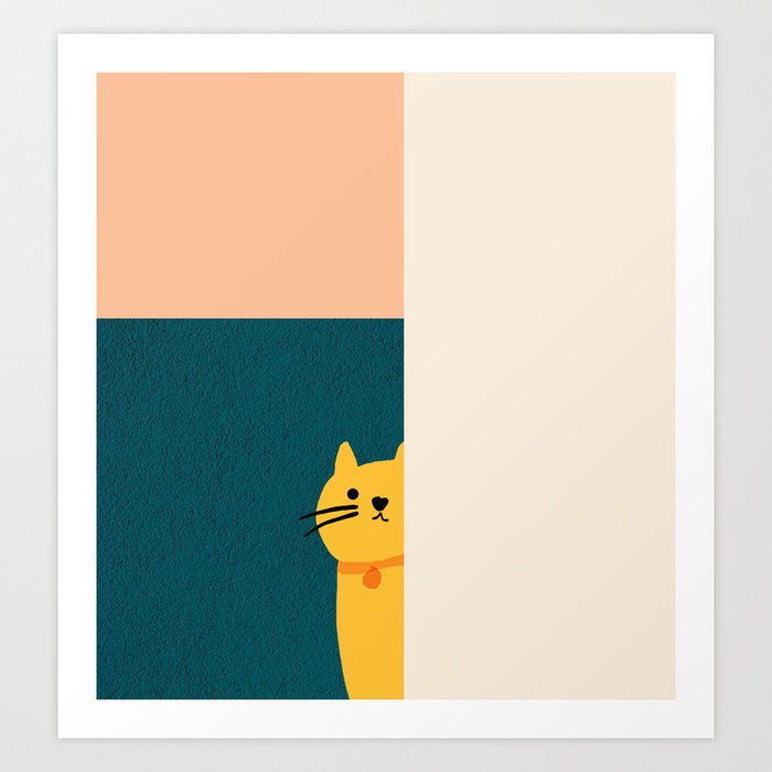Little_Cat_Cute_Minimalism Art Print