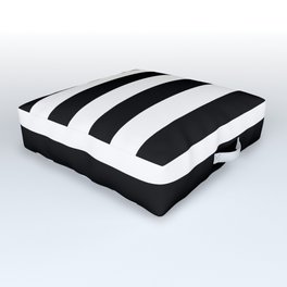 Horizontal Black and White Stripes - Lowest Priced Outdoor Floor Cushion | Plain, Basic, Interiordesign, Stripes, Retro, Horizontal, Outdoor, Cheapest, Y, Black 