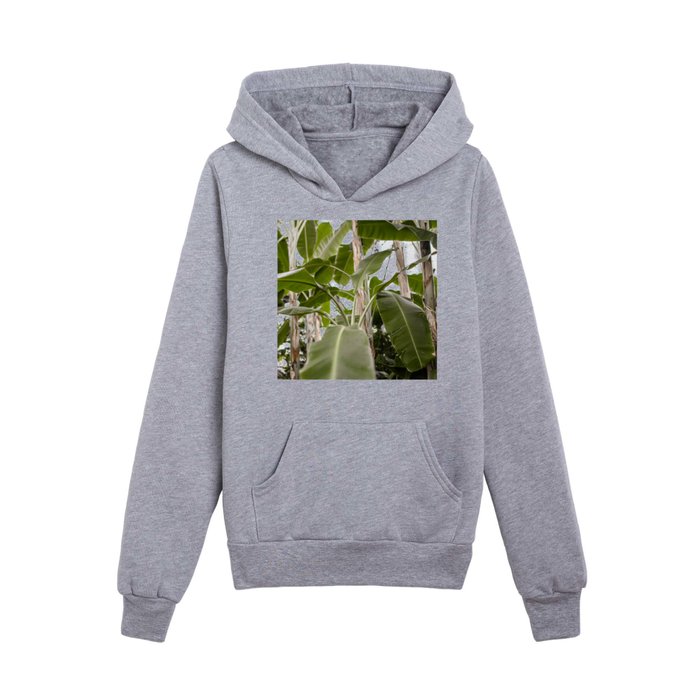 Tropical Jungle Leaves Kids Pullover Hoodie