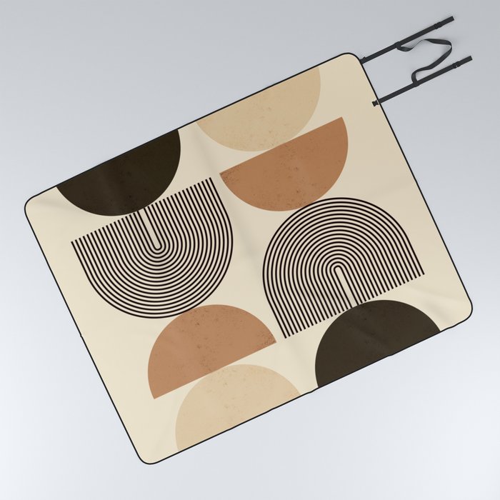 Abstraction_GEOMETRIC_MOUNTAINS_EARTH_BALANCE_POP_Art_0405A Picnic Blanket