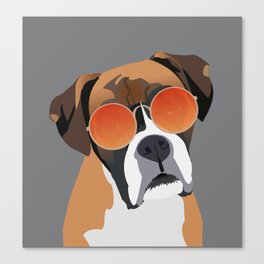 Boxer Dog Wearing Shades Canvas Print
