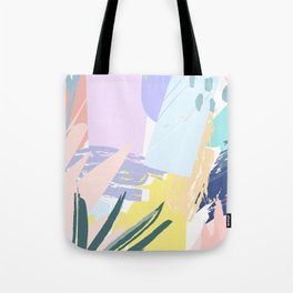 Pastel Collage Palms Tote Bag