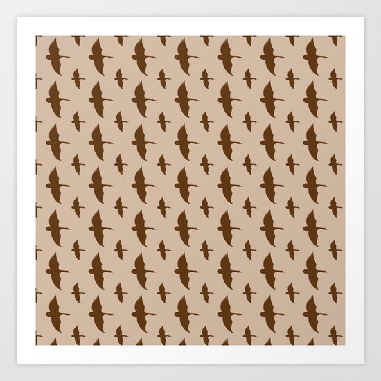 Duck Goose Pattern Art Print