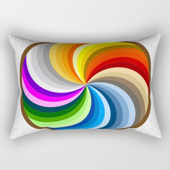 Rainbow Swirl Multi-Coloured Circle Design Rectangular Pillow