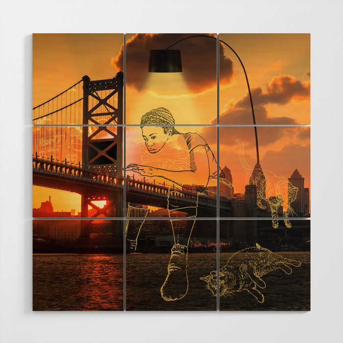 Work From Home Philadelphia Wood Wall Art