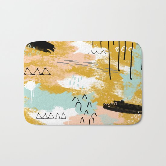 Presence of Life, Abstract Tribal Art Bath Mat