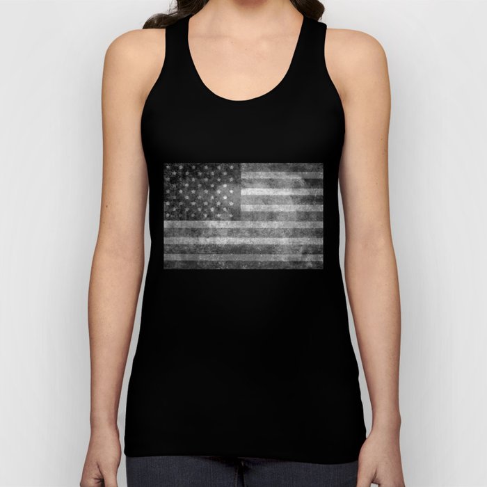 Old Glory in worn grungy Tank Top