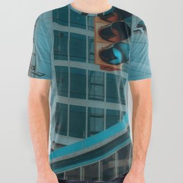 Traffic Light blue filter All Over Graphic Tee