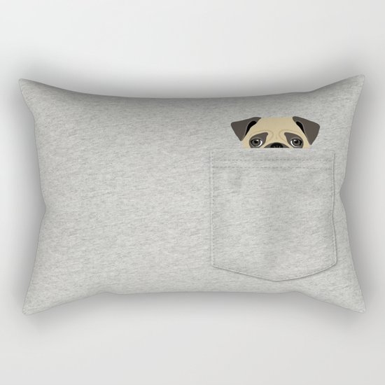 Pocket Pug Rectangular Pillow