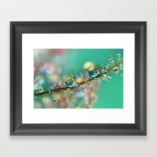 Smokey Rainbow Drops Framed Art Print